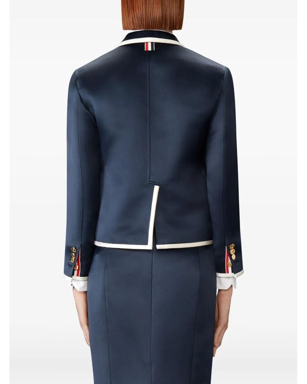 Thom Browne Blue Duchess Satin Blazer