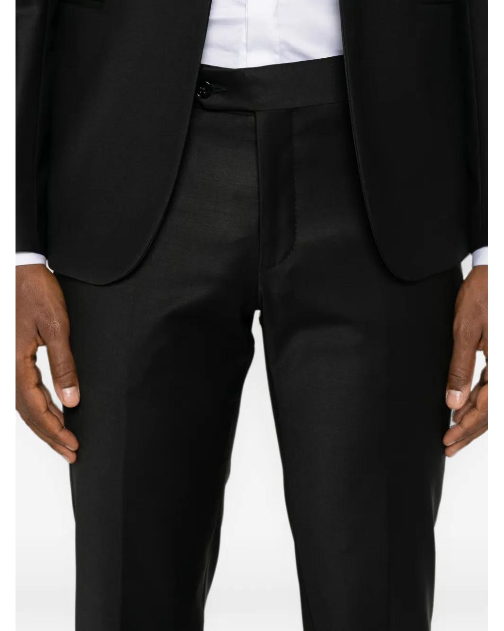 Brian Dales Black Costume Boutonné À Manches Longues for men