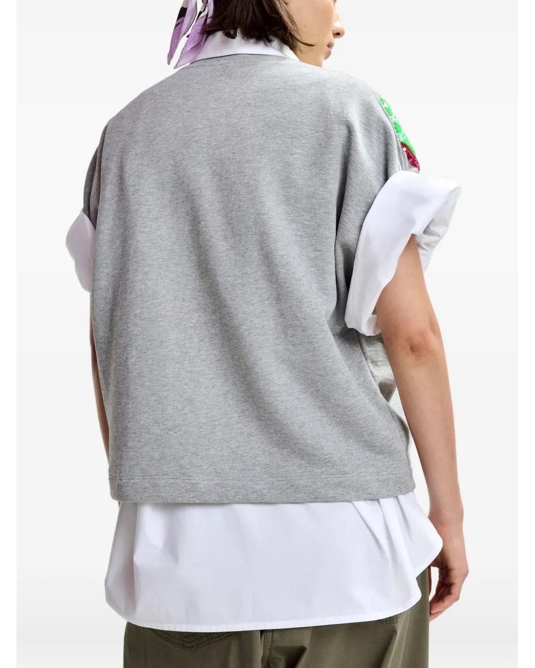 T-Shirt Con Paillettes di Essentiel Antwerp in Gray