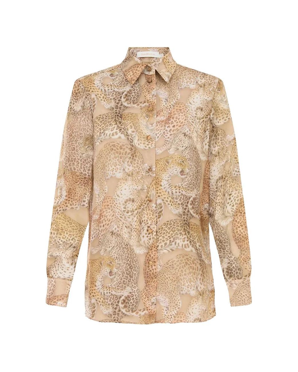 Zimmermann Natural Leopard Button Shirt