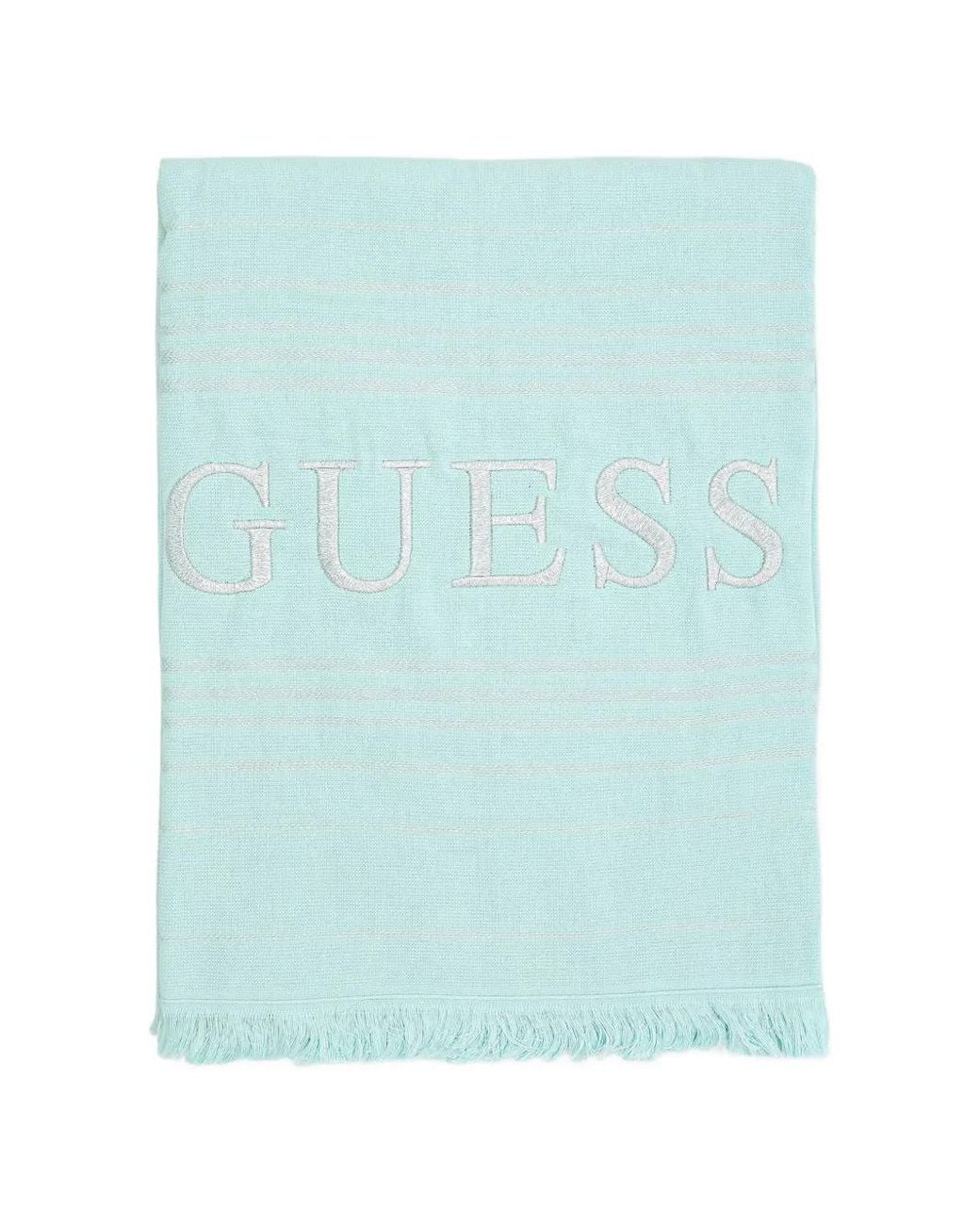 Guess Blue Strandtuch Mit Fransen