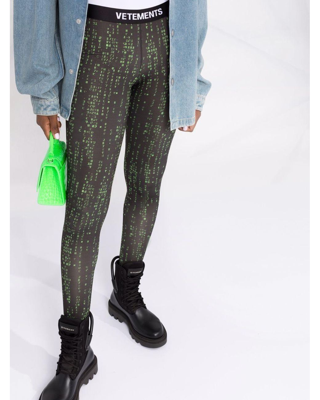 Vetements Green Code leggings in Gray
