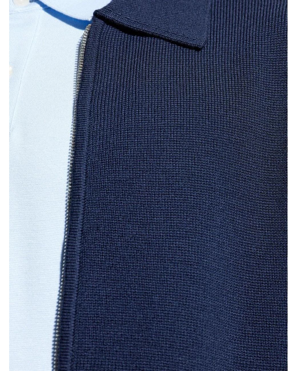 Theory Blue Zip-Up Cardigan for men