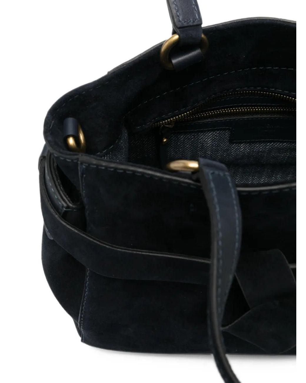 Gianni Chiarini Black Miranda Buckled Suede Tote Bag