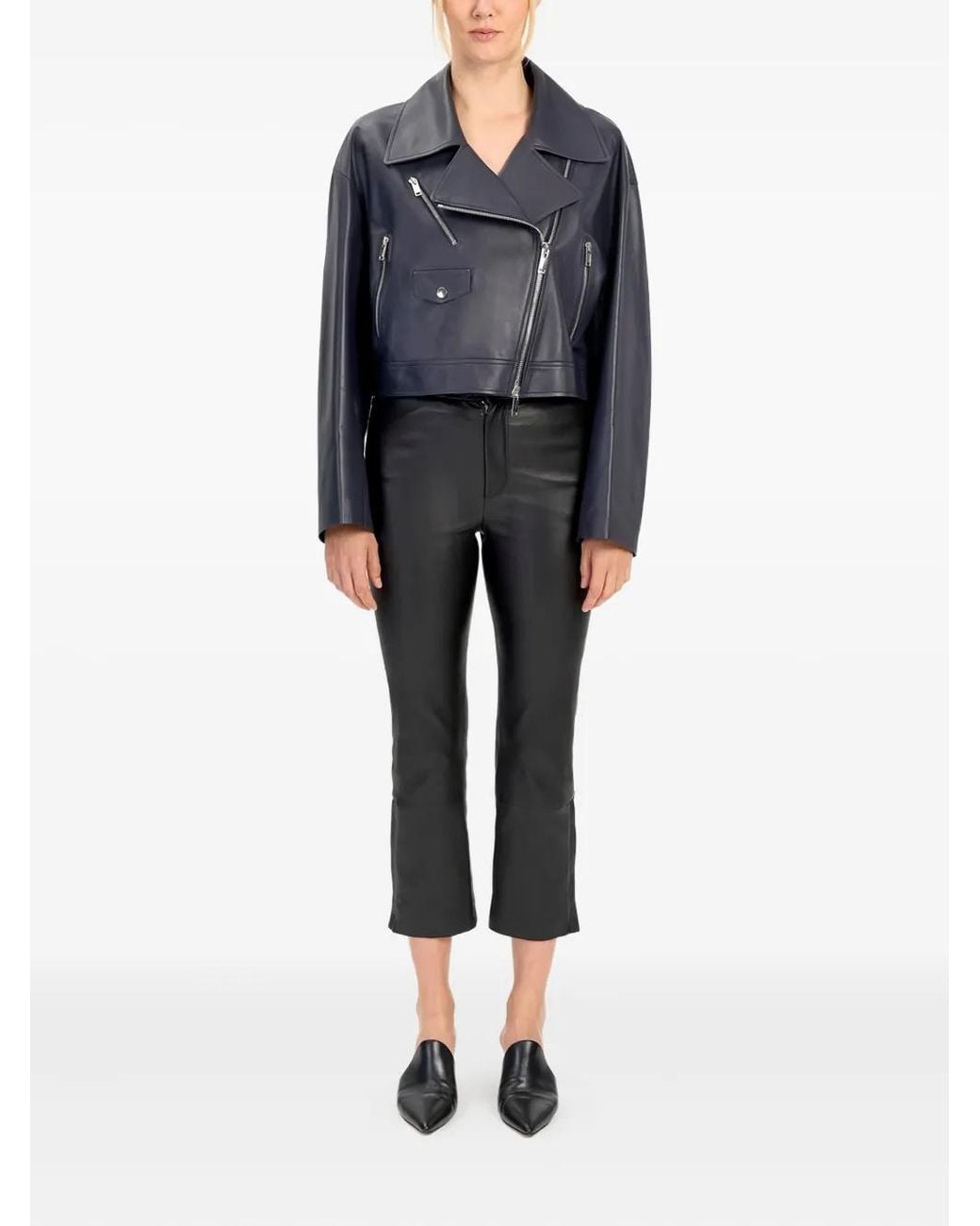 Desa Nineteenseventytwo Blue Leather Jacket