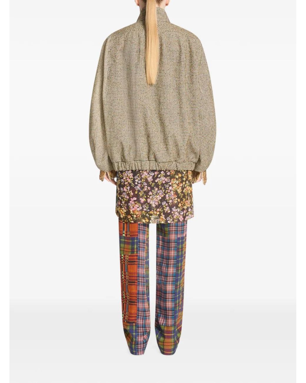 Dries Van Noten Natural Checked Bomber Jacket