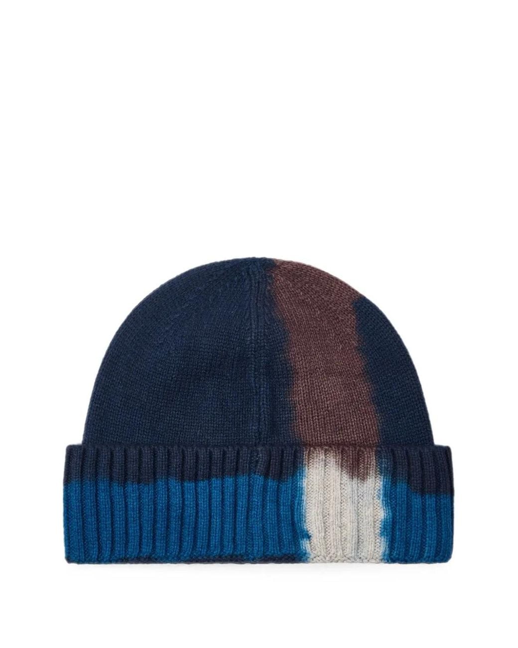 Paul Smith Blue Tie-Dye Merino Wool Beanie for men