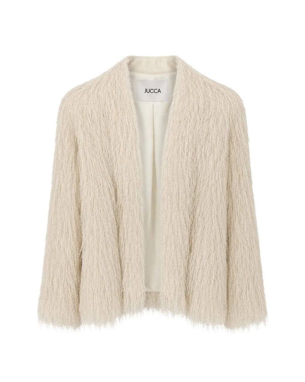 Jucca Natural Faux-Fur Open-Front Jacket