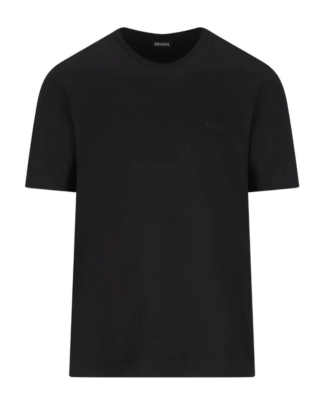 Zegna Black Logo-Embroidered T-Shirt for men