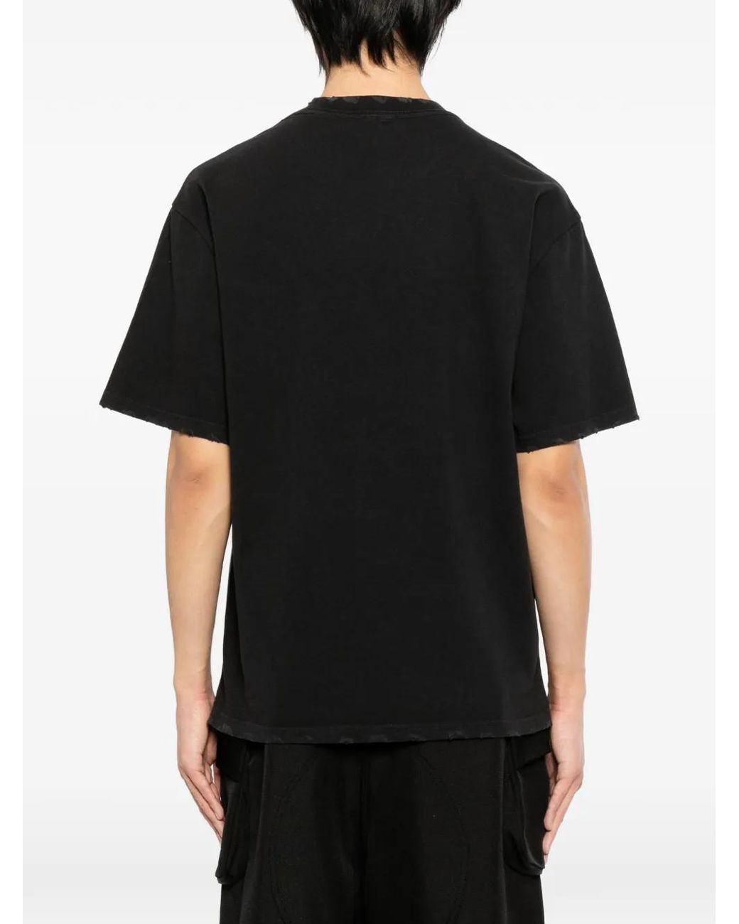 WARMAN Black Skull Printed T-Shirt for men