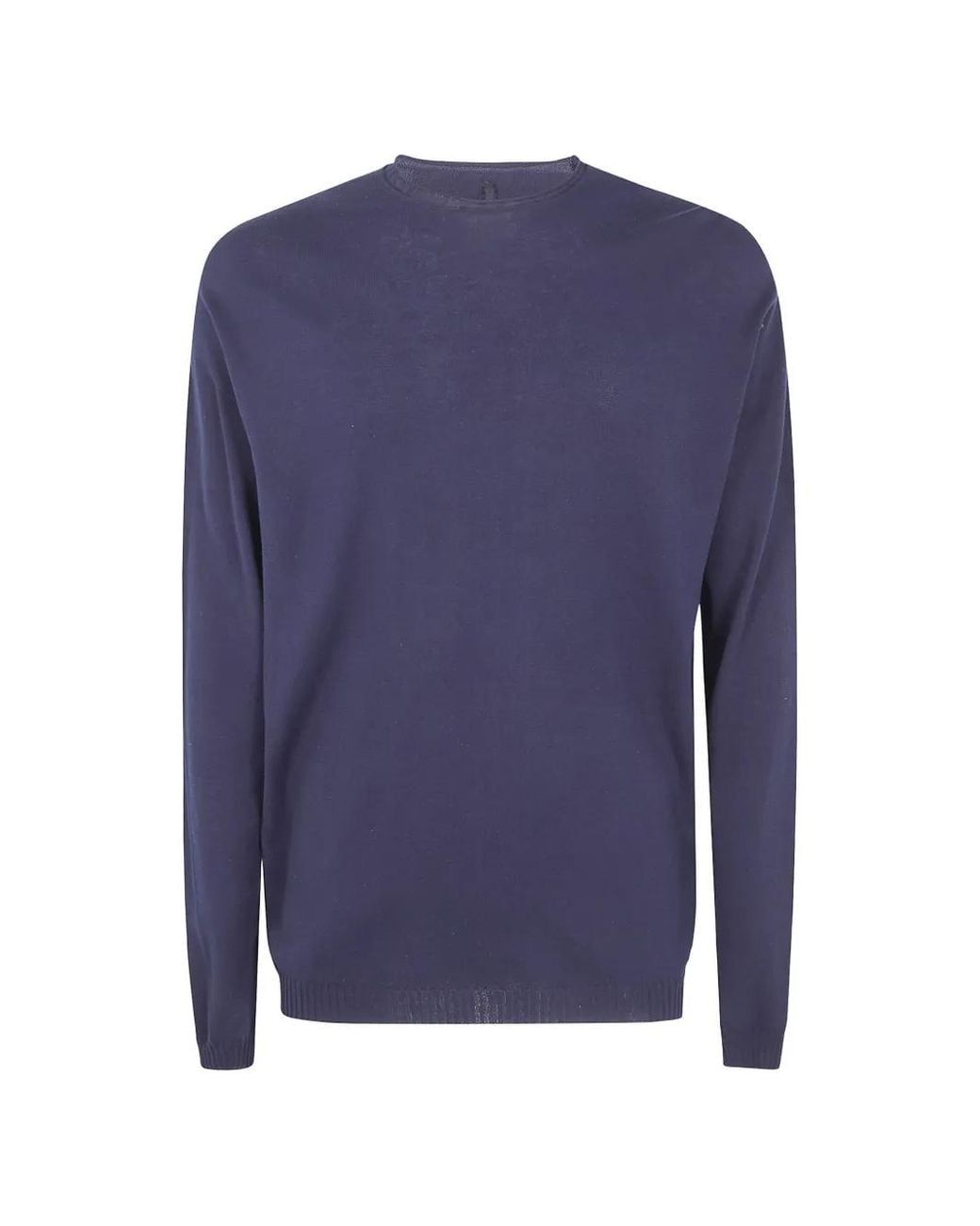 MD75 Blue Ribbed-Trim Long-Sleeve T-Shirt for men