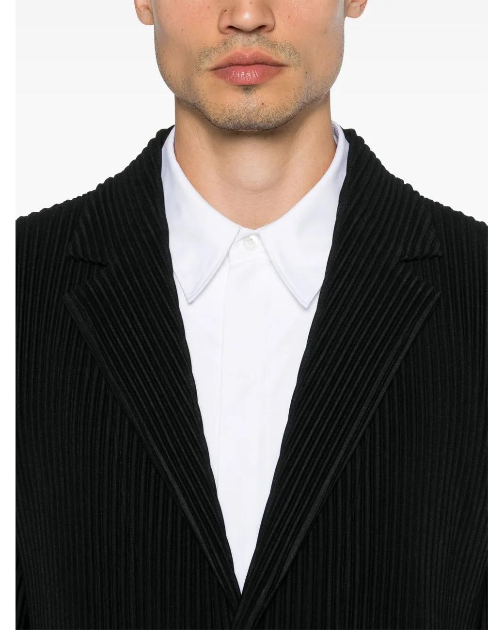 Homme Plissé Issey Miyake Black Plissé Blazer for men