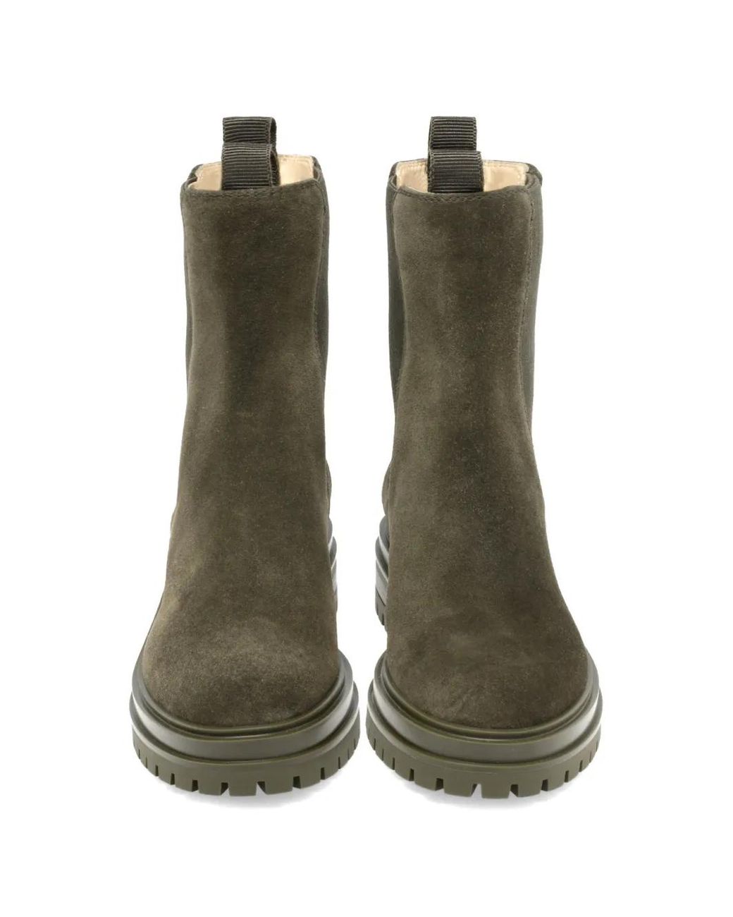 Gianvito Rossi Green Suede Pull-Tab Boots