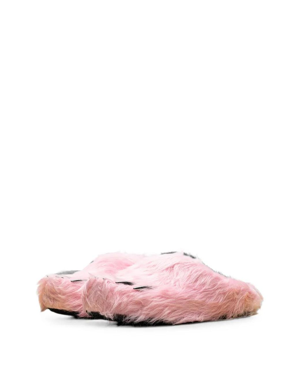 Bravest Studios Pink Bear Claw Faux-Fur Mules