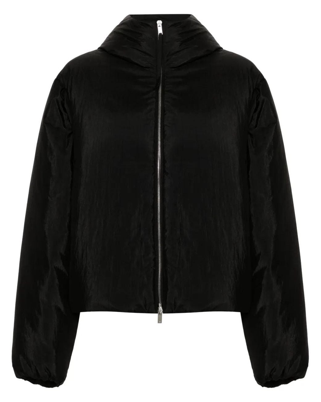Jil Sander Black Hooded Puffer Jacket