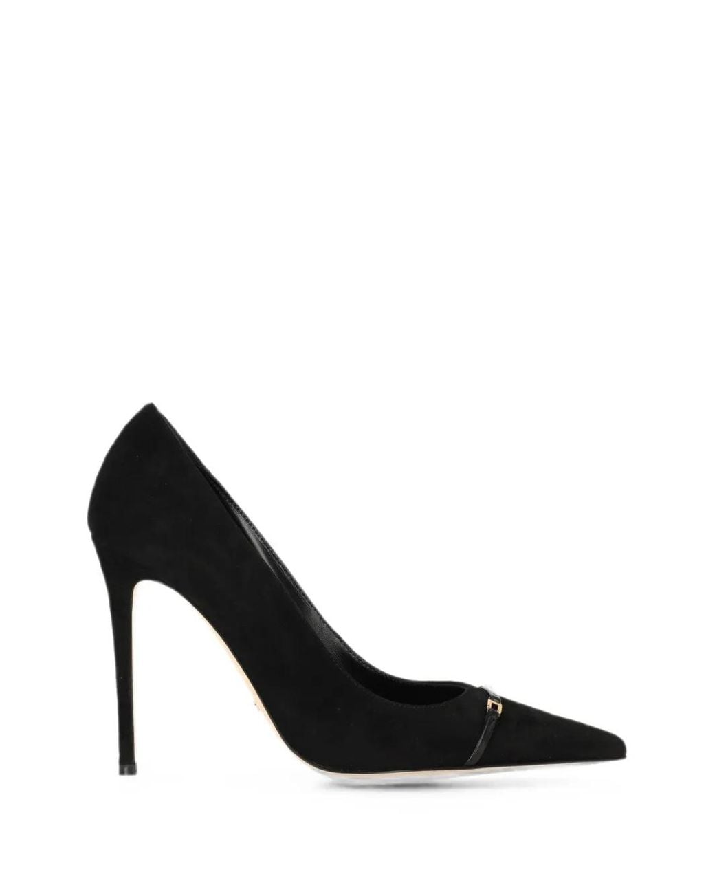 Elisabetta Franchi Black Buckle-Detail Pointed-Toe Pumps