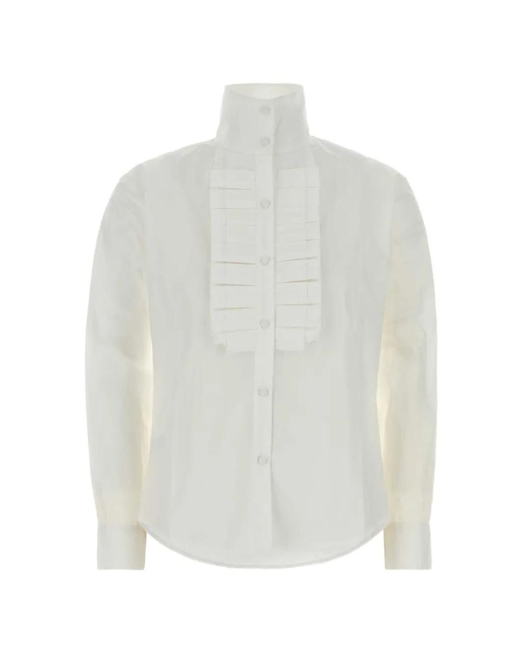 GIMAGUAS White Chris Ruffled Poplin Shirt
