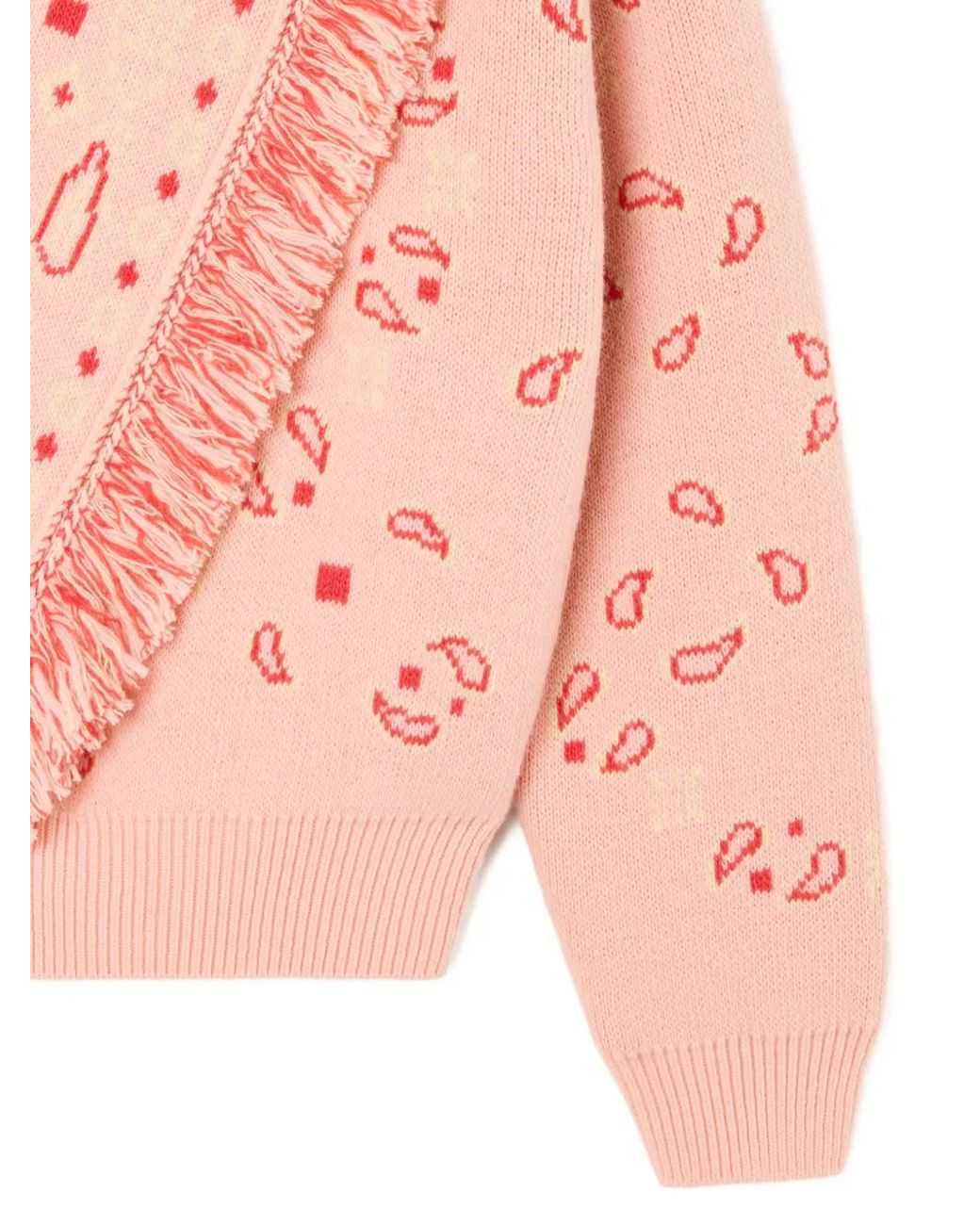 Alanui Pink Cardi-Bomber Jacquard Bandana Clothing