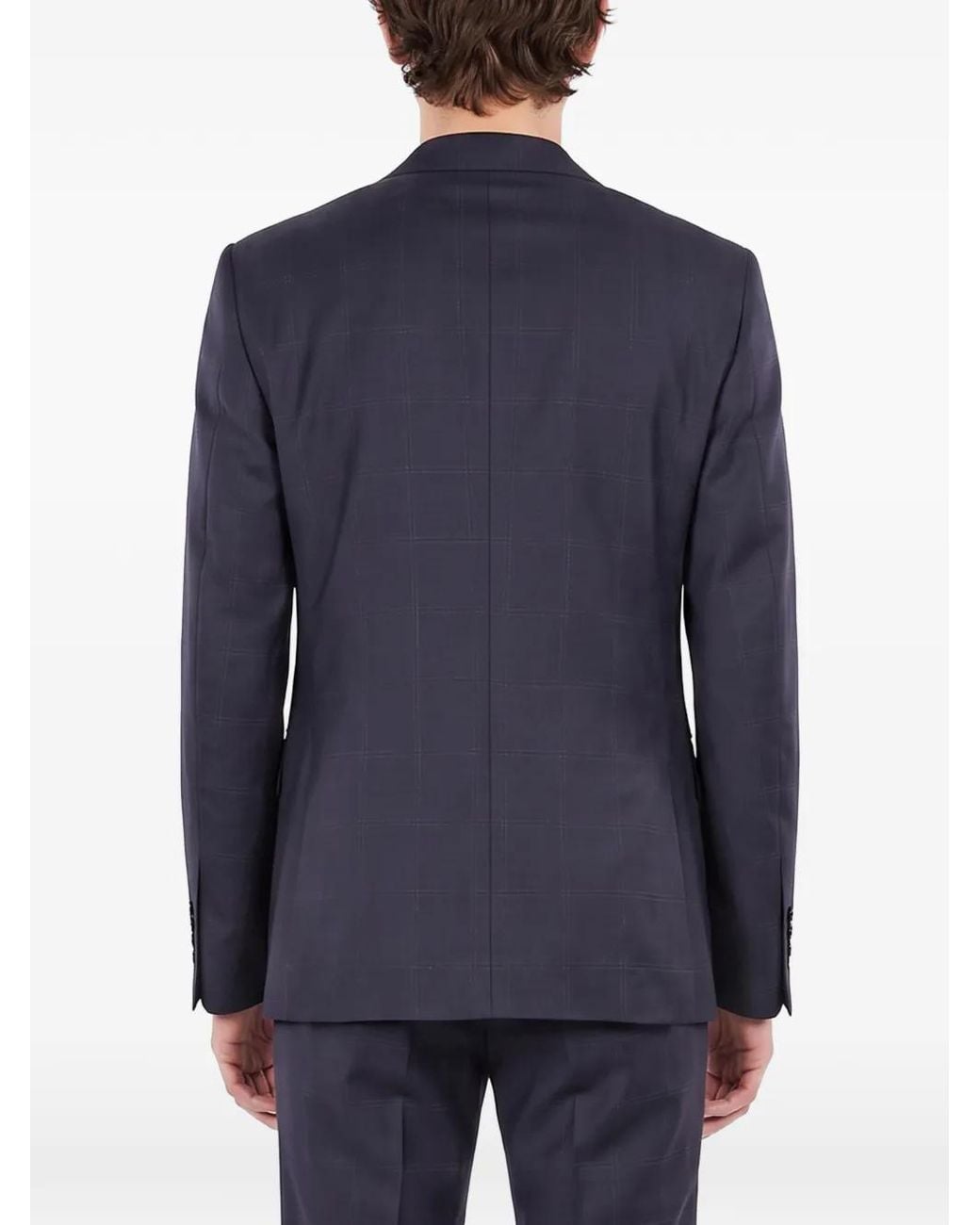 Canali Blue Costume À Carreaux for men