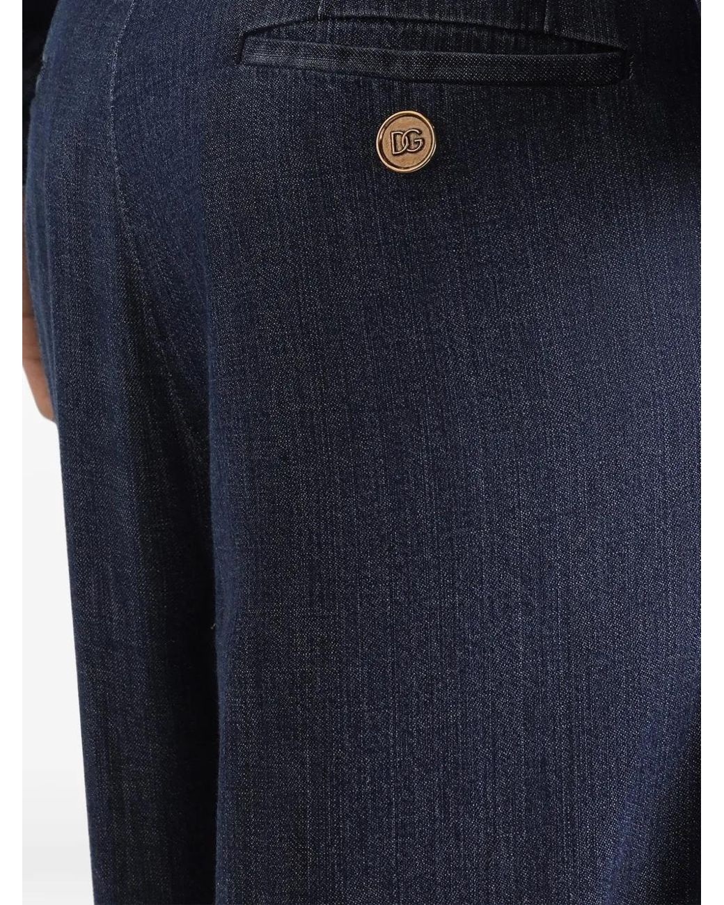 Dolce & Gabbana Blue Button-Fastening Pleated Jeans for men