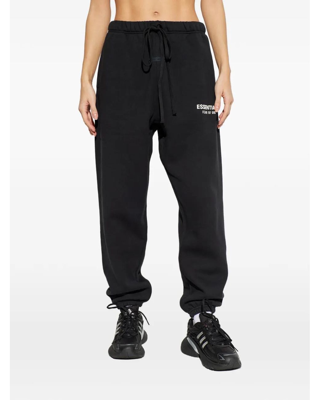 Fear Of God Black Drawstring Logo-Detail Track Pants