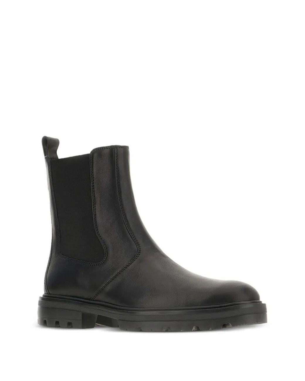 Hogan Black Elastic-Panel Leather Boots for men