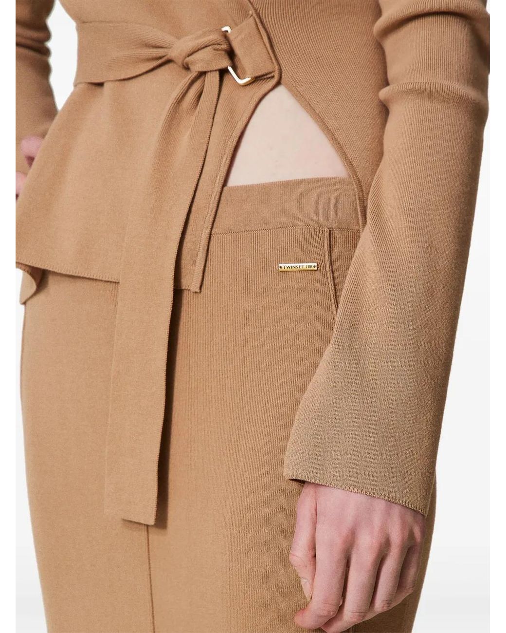 Twinset Natural Knitted Skirt