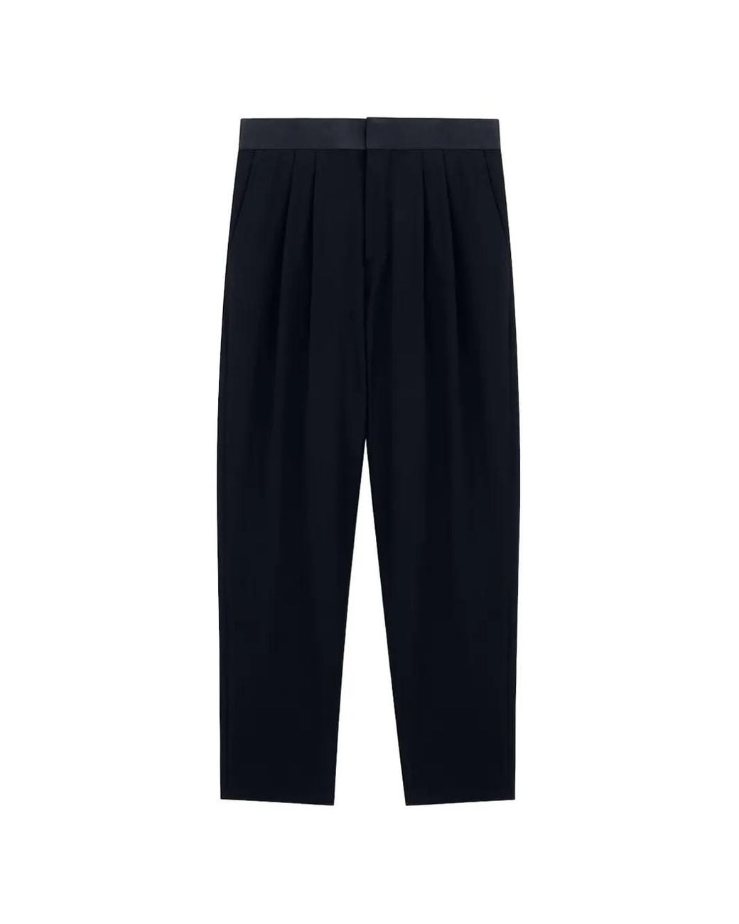 Giorgio Armani Blue Pantalon Plissé À Bords Satinés for men