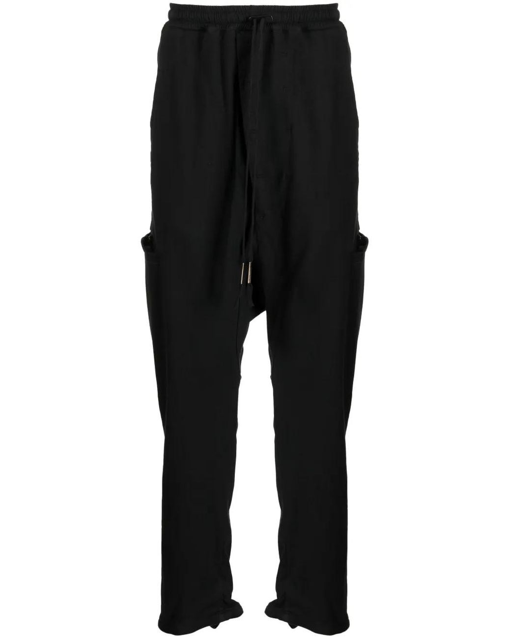 Boris Bidjan Saberi Black Drawstring-Elasticated Track Pants for men