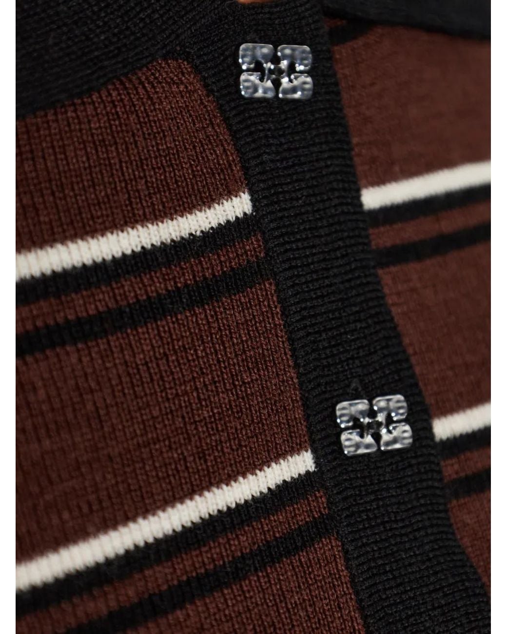 Ganni Brown Polo Shirt