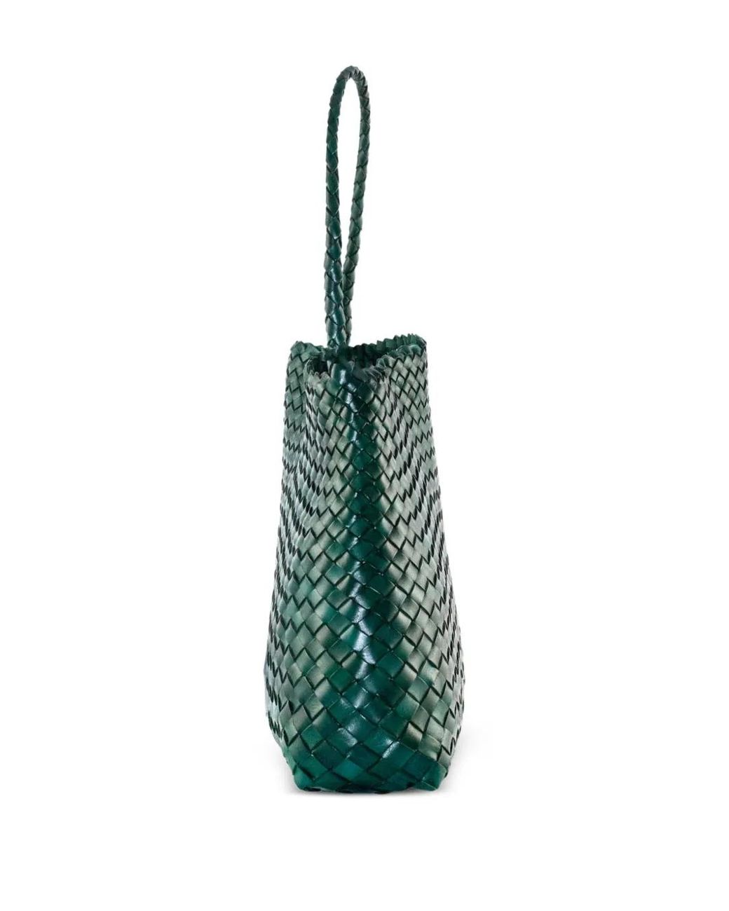 Dragon Diffusion Green Woven Leather Shoulder Bag