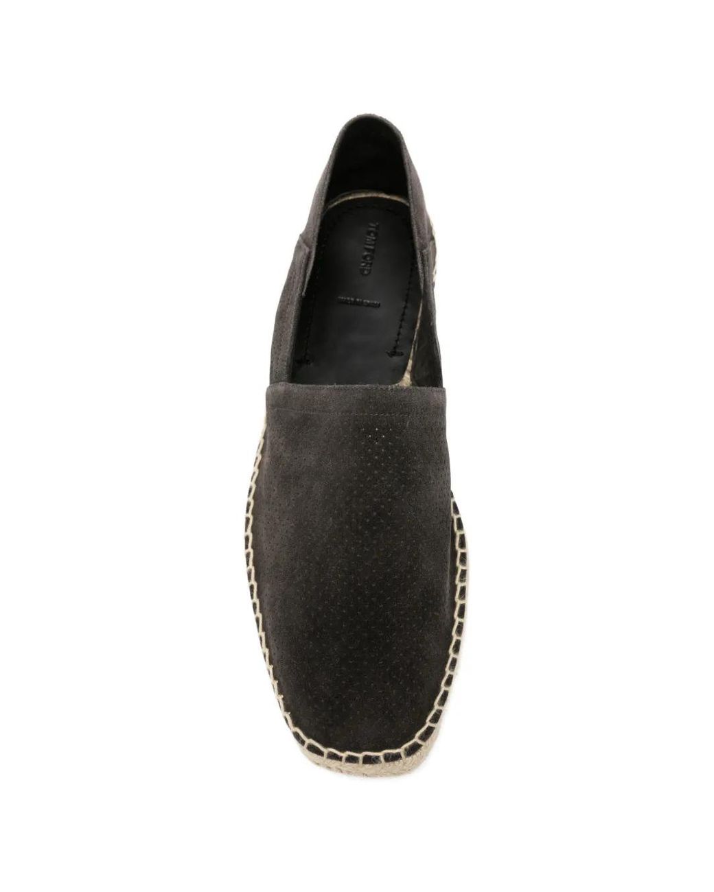 Tom Ford Gray Perforated-Suede Espadrilles for men