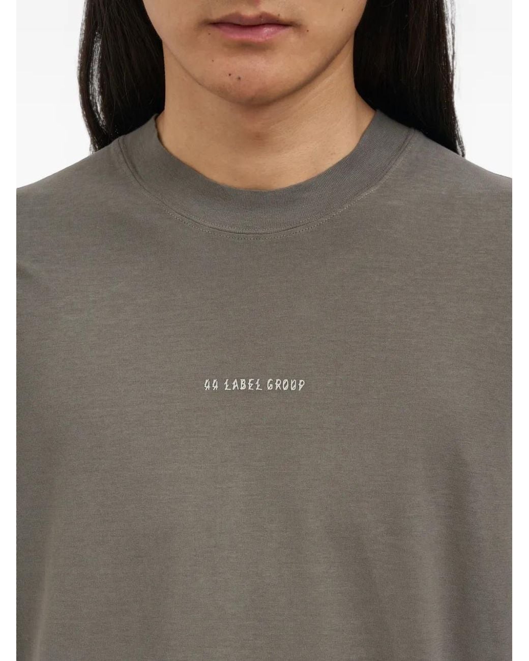 44 Label Group Gray Logo-Print T-Shirt for men