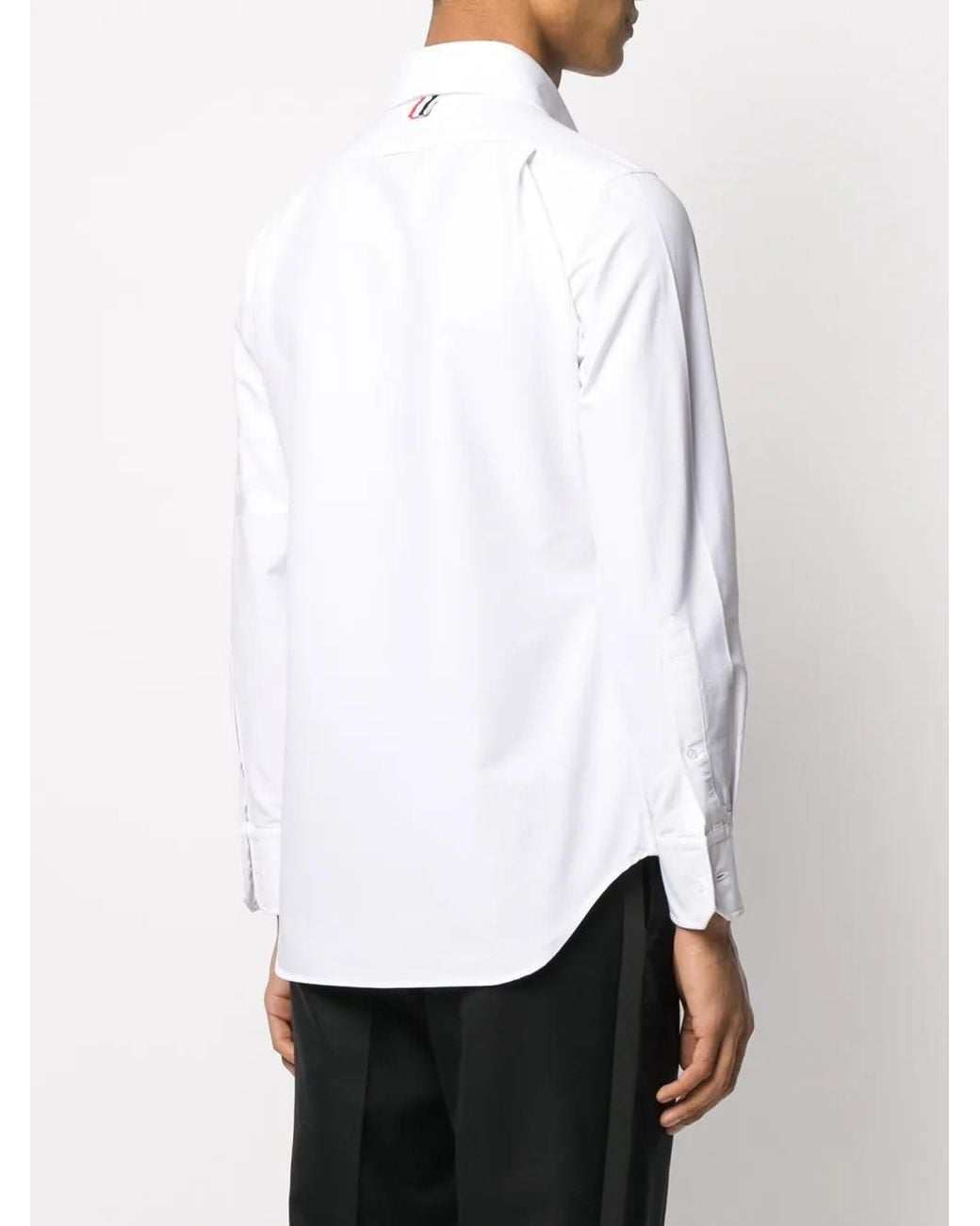 Camicia Oxford Con Dettaglio A 4 Righe di Thom Browne in White da Uomo