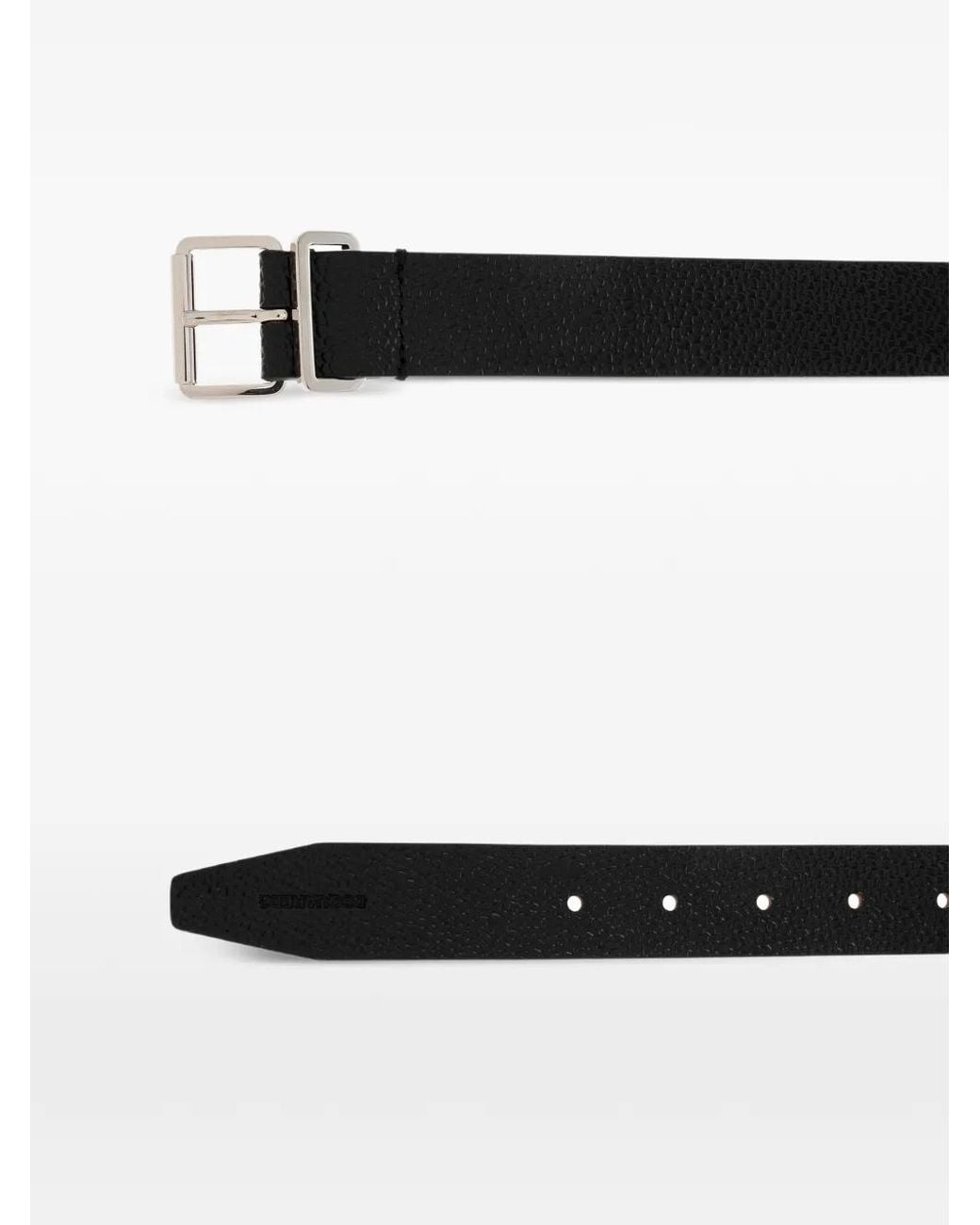 DSquared² White Textured Buckle Belt for men
