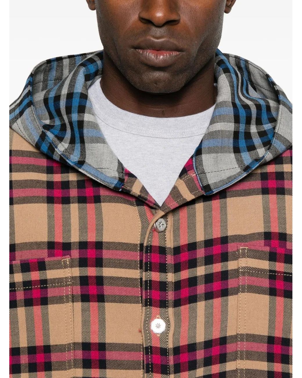 PDF Red Patchwork Hooded Jacket for men