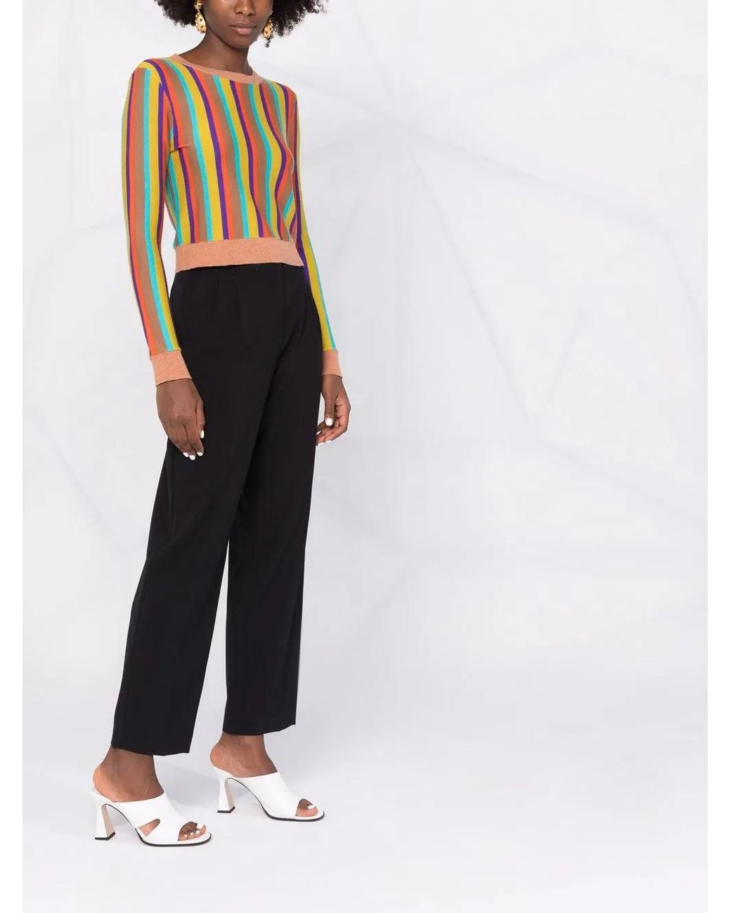 Blanca Vita Black Passiflora Tailored Trousers