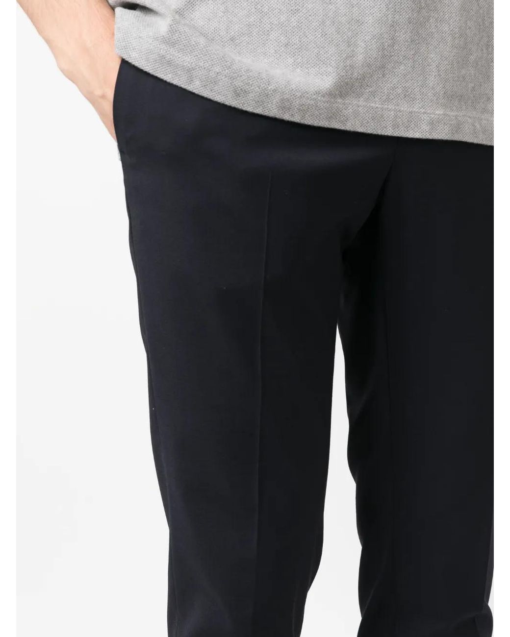 PT Torino Blue Mid-Rise Slim-Fit Trousers for men