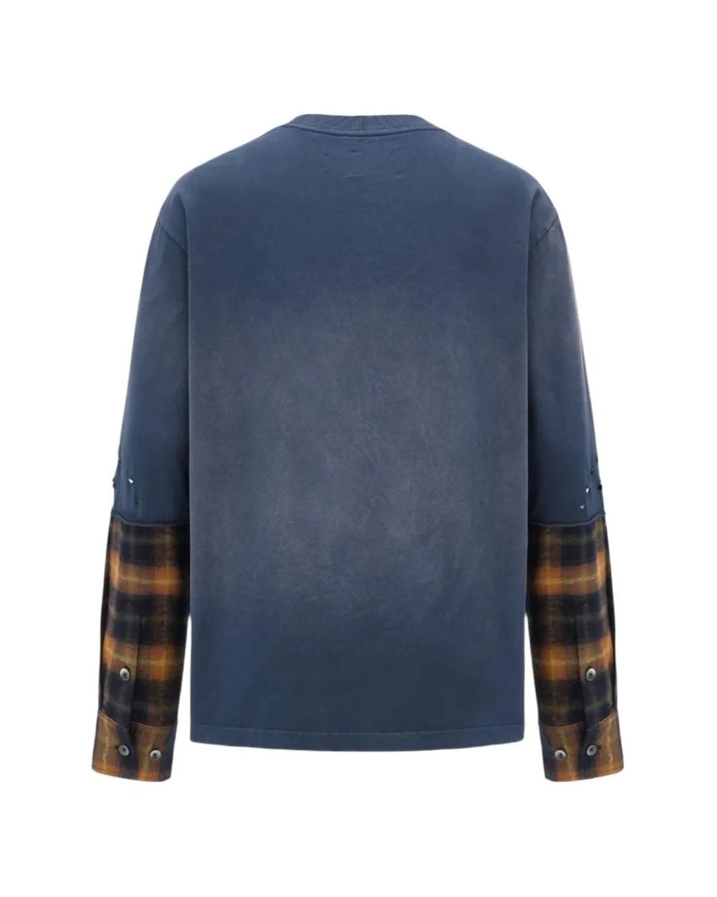 Feng Chen Wang Blue Gradient-Wash Patchwork T-Shirt