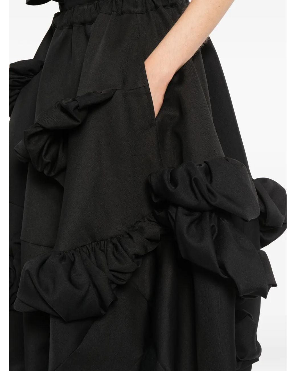 Comme des Garçons Black Ruffled Asymmetric Skirt