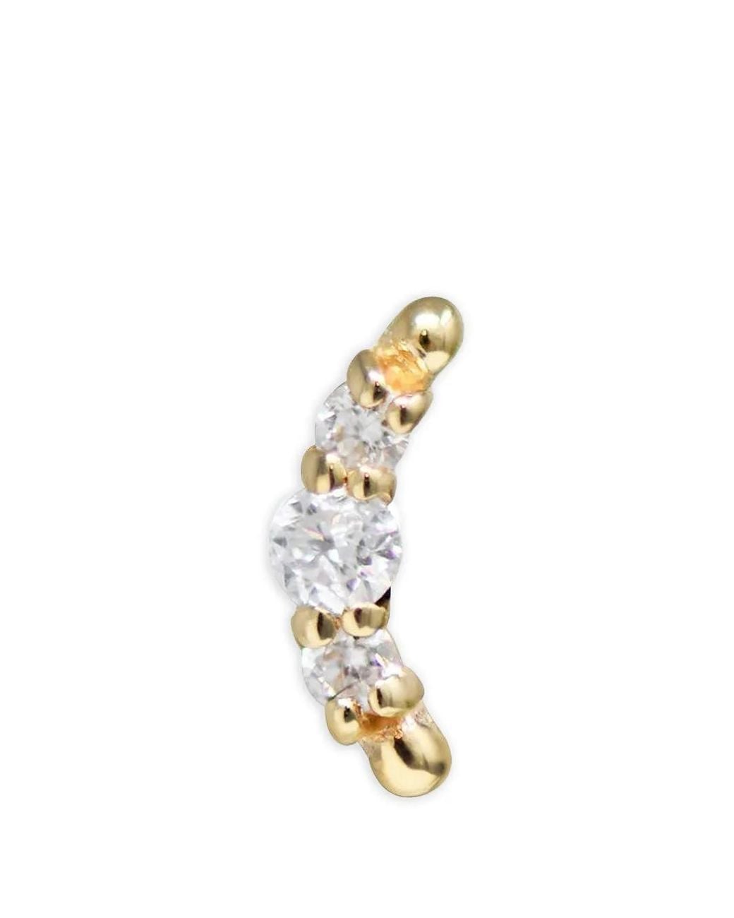 Anzie Metallic Cleo Croissant Diamond Earring