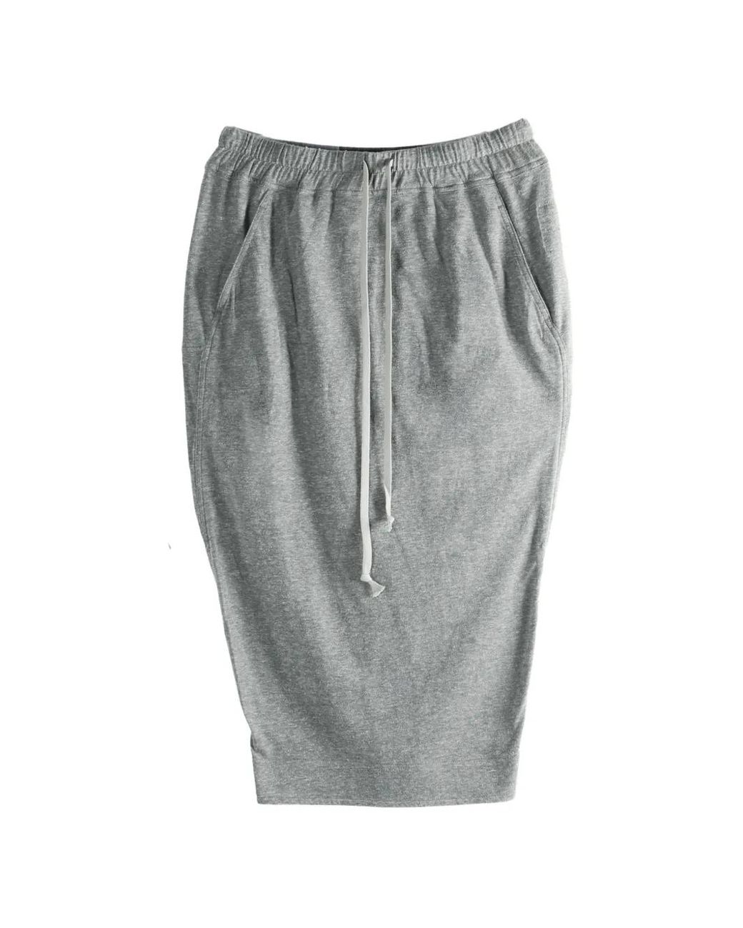 Rick Owens Gray Pull On Pillar Skirt Knee