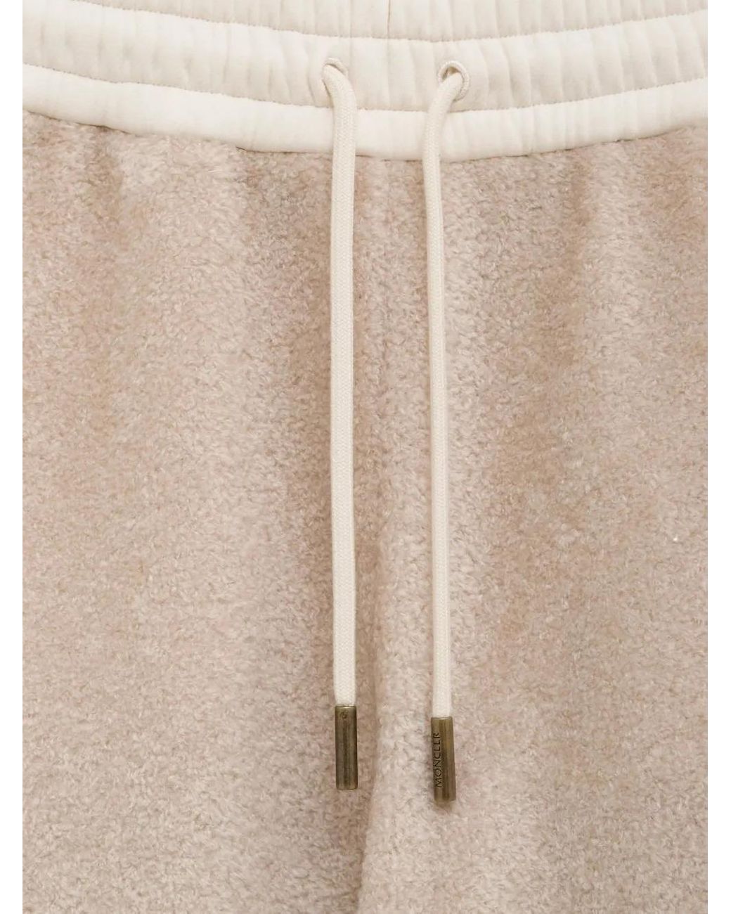 Moncler Natural Drawstring Side Stripe Pants