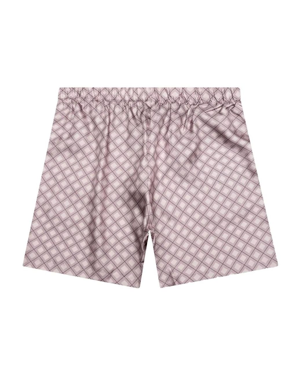 John Elliott Pink Printed Silk Shorts for men