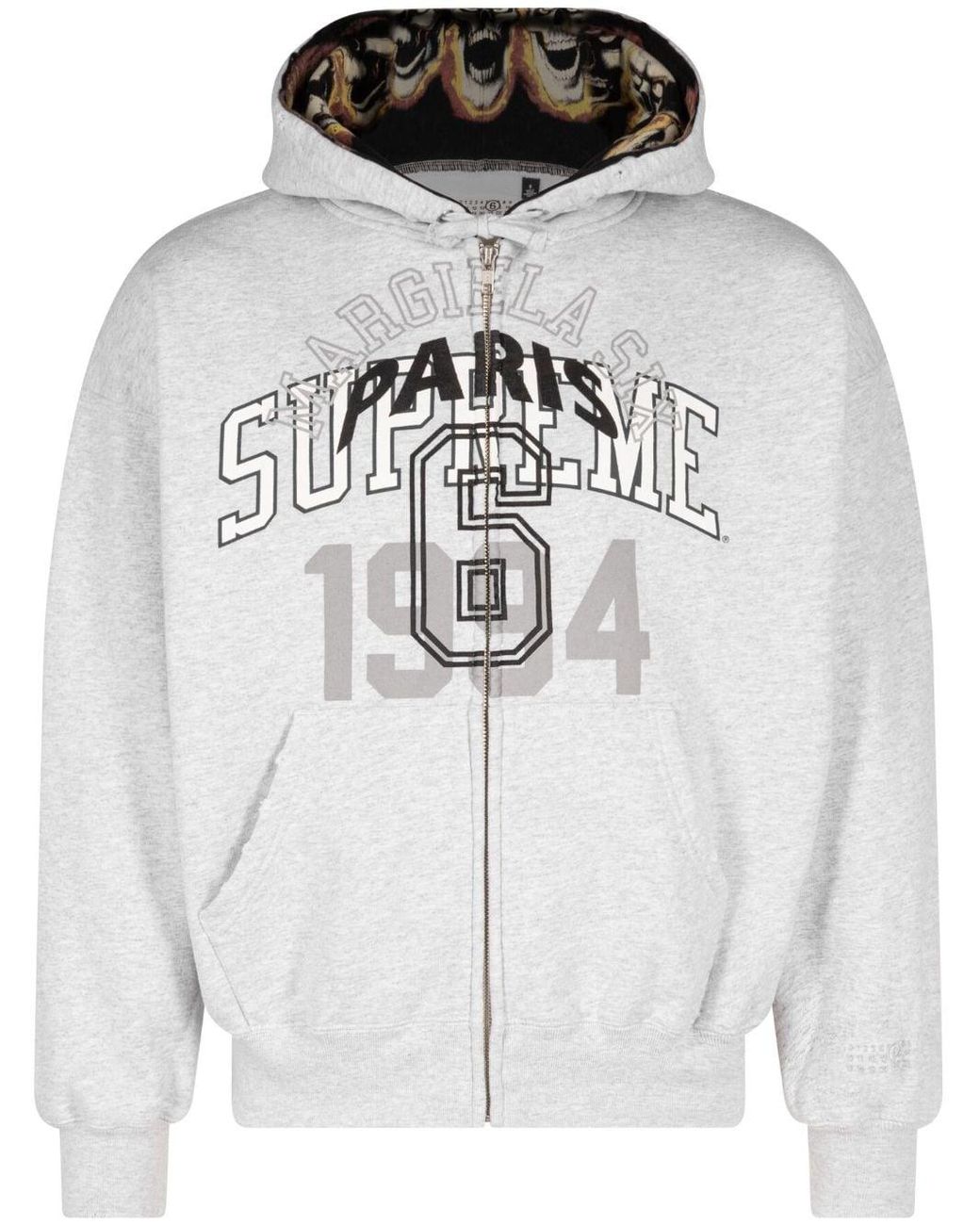 Supreme X Mm6 Maison Margiela Logo-print Hoodie in Gray | Lyst Supreme X Mm6 Maison Margiela Logo-print Hoodie in Gray | Lyst