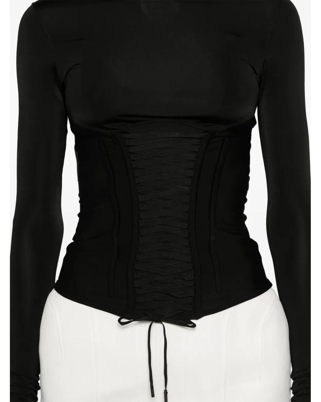 Top Con Cordones Mugler de color Black