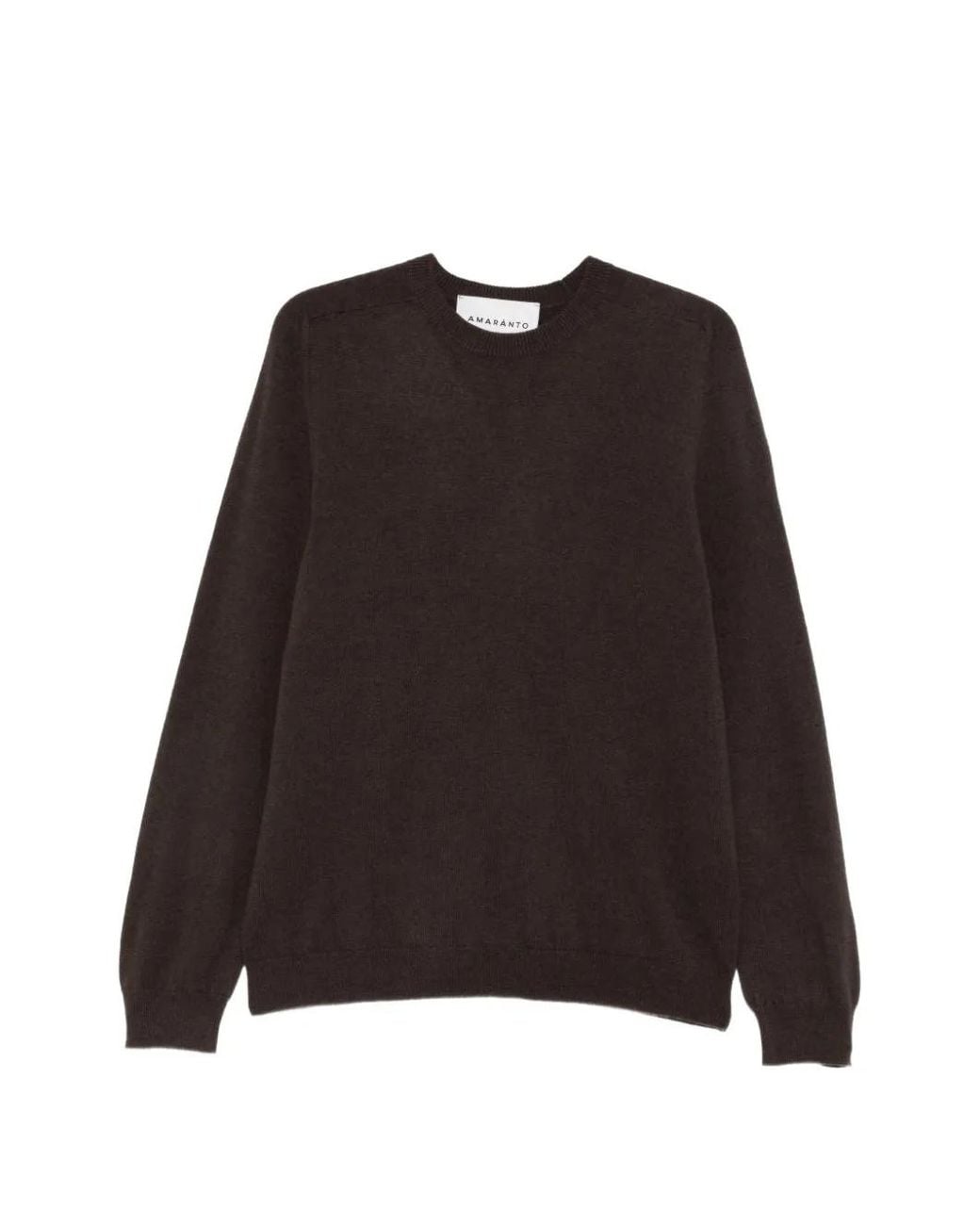 Amaranto Black Crew-Neck Sweater for men