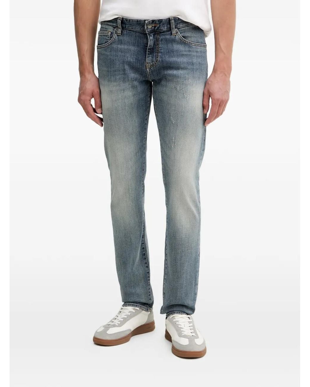 ARMANI EXCHANGE Blue Super Skinny Jeans Wash Stretch Denim for men