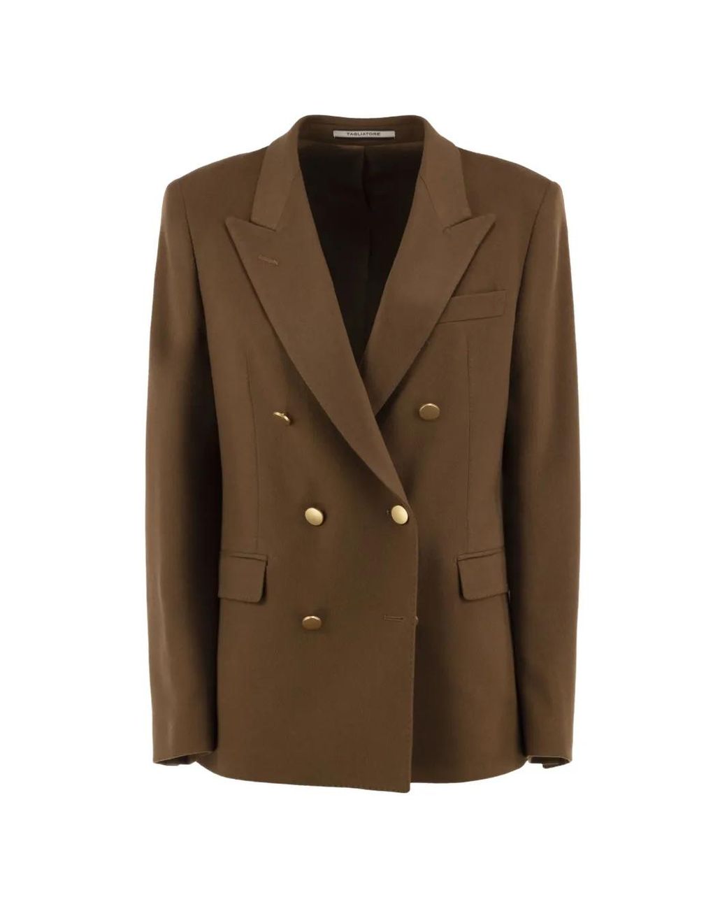Tagliatore Brown Costume Croisé À Col À Revers Pointu