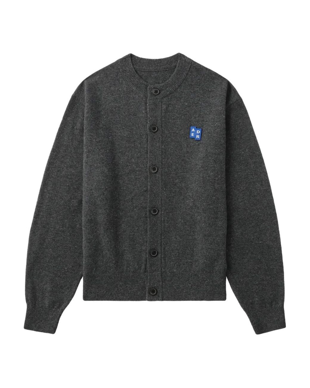 Adererror Gray Sig; Bl Tag Logo-Patch Button Cardigan